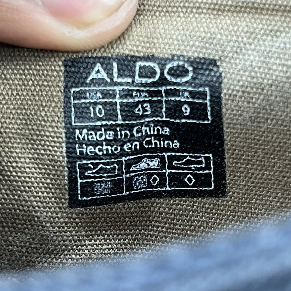 Aldo Shoes Navy Blue Mesh Canvas Shoes Mens Size 10 Brown Laces Breathable - Picture 13 of 14